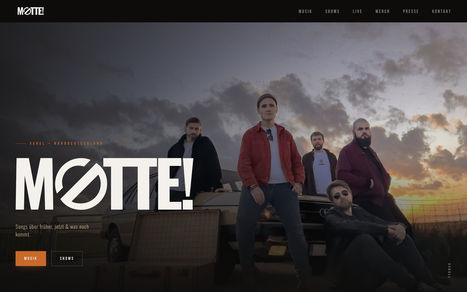 Website motte-official.de, Bandauftritt MØTTE!