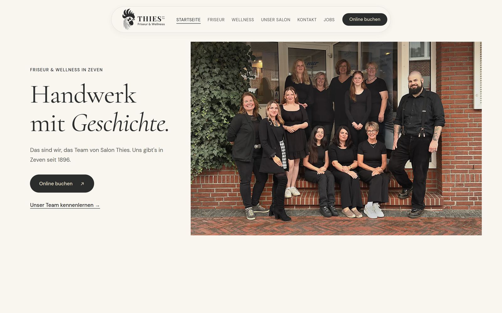 Website salon-thies.de, Friseur und Wellness in Zeven